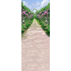 Road Filled with Petals Flowers Roadside Vinyl Photography Wall Backdrops