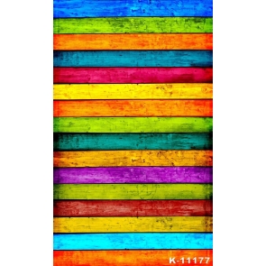 Rainbow Childhood Of Playfulness Wooden Board Vinyl Photography Background 