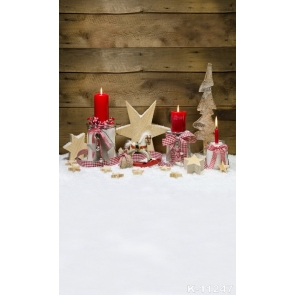 Wood Wall Snow Floor Wood Christmas Toys Vinyl Photo Backdrops
