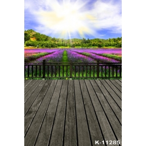 Purple Lavender Flowers Garden Scenic Photography Backdrops