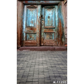 Dilapidated Broken Wooden Door Building Vinyl Photo Backdrops