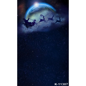 Santa Claus David's Deer Stary Night Moon Backdrops for Stage