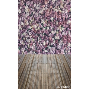 Roses Flowers Wall Real Wood Floor Wedding Photographs Backdrops