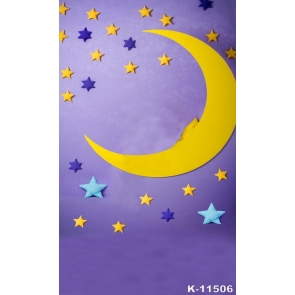 Star Moon Purple Wall Background Baby Dream Backdrop