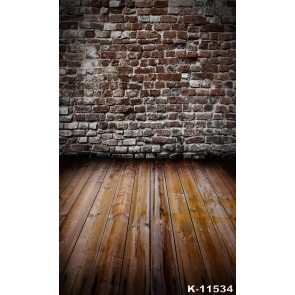  Wood Floor Brick Wall Backdrop Newborn Baby Photography Background
