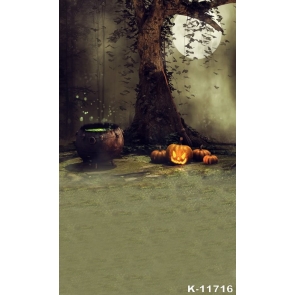 Withered Tree Pumpkin Halloween Themed Halloween Photo Booth Backdrop