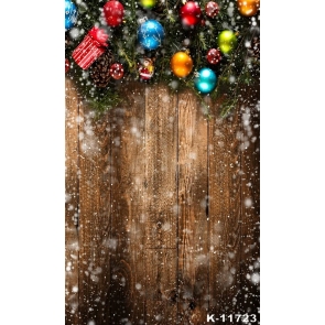   Wood Board Christmas Tree Branch Colored Egg Snowflake Christmas Backdrops For Stage