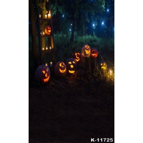  Scary Pumpkin Black Night Sky Tree Halloween Backdrops