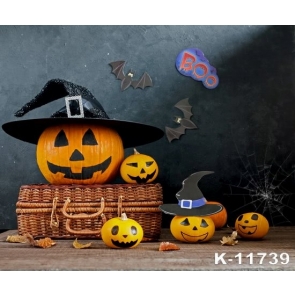Wood Floor Pumpkin Theme Halloween Party Backdrops Studio Photography Background