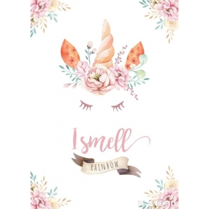Unicorn Baby Happy Birthday Party Backdrop Studio Booth Photography Background