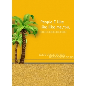 Graphic Coconut Trees Yellow Background Poster Studio Photography Photo Backdrops