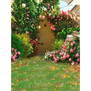 Green Grassland Flowers Garden Backdrop Scenic Background for Photography