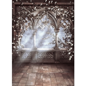 Retro Middle Ages Building Dream Romance Wedding BackdropStudio Photography Background Prop