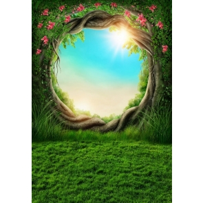 Sweet Flower Blossom Cherry Spring Tunnel Enchanted Forest Wonderland Backdrop Kid Girl Portrait Photography Background Prop