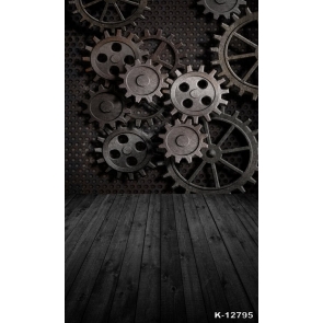 Steampunk Mechanical Clockwork Cog Wheels Metal Gears Backdrop Studio Portrait Video Photography Background Drop