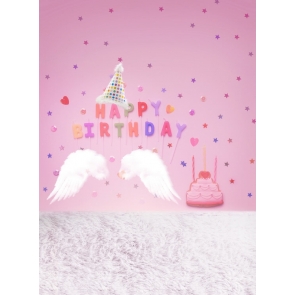 Pink Kid Baby Girl Happy Birthday Party Backdrop Portrait Photography Background Prop