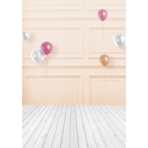 Wood Floor Balloon Baby Girl And Boy Shower Backdrop Studio Portrait Photography Background Prop