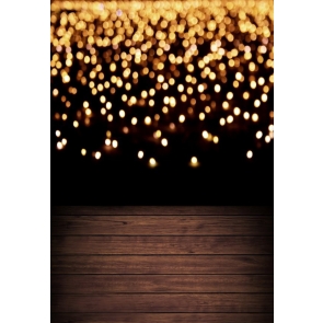 Fairy Light Wood Floor Prom Party Backdrop Studio Portrait Photography Background Prop