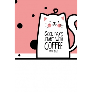 Good Dadys Start With Coffee And Cat Theme Party Backdrop Photography Background Prop