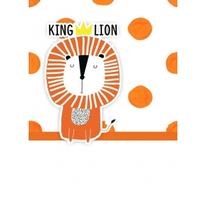 Cartoon King Lion Wall Background Kid Baby Shower Happy Birthday Backdrop Prop