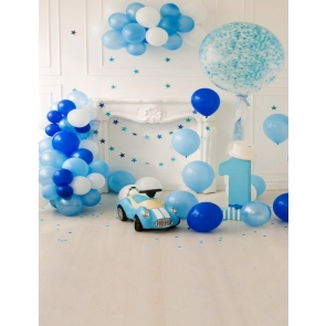 Baby Boy One Year Old 1st Happy Birthday Party Backdrop With Balloon Photography Background Prop