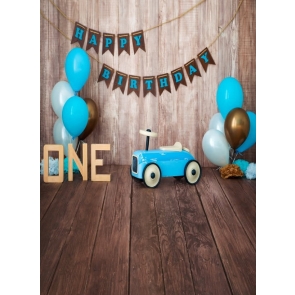 Baby Boy First Happy 1st Birthday Wood Backdrop Decoration Prop Photography Background