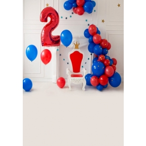Baby 2nd Birthday Backdrop With Balloon Photography Background Prop