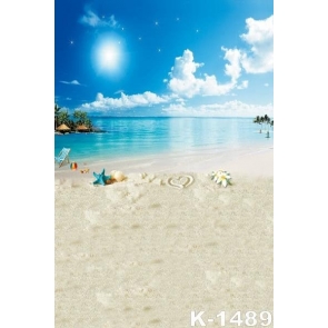 Summer Vacation Sunny Day Sandy Beach Photographic Backdrops