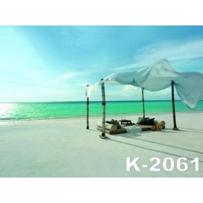 Summer Blue Sky Green Sea Water Beach Photography Backdrops for Holiday