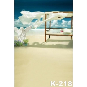 Summer Holiday White Bed Seaside Beach Wedding Backdrop