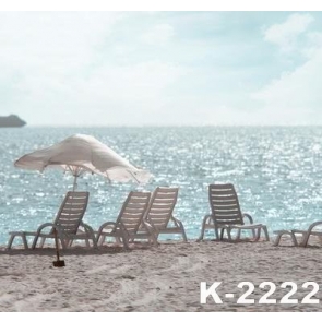 Summer Vacation Leisure Chairs by Seaside Beach Photo Backdrops