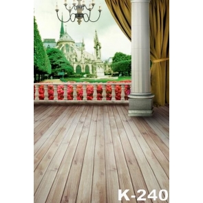 Wood Floor in Court Palace Scenic Painted Photography Backdrops