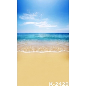 Blue Sky Sea Water Yellow Sandy Beach Scenic Photo Background