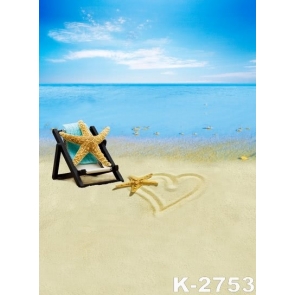 Blue Sky Sea Starfish Sand Beach Picture Background Props