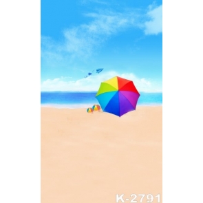 Rainbow Color Umbrella by Seaside Painted Photography Backdrops