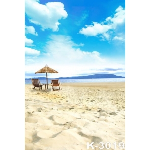 Summer Holiday Leisure Chairs Sandy Beach Photo Prop Background