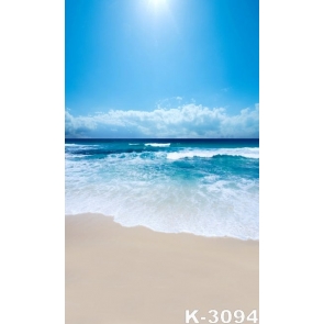 Summer Sunny Day Blue Sky White Clouds Seaside Beach Photo Drop Background