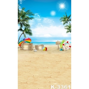 Summer Holiday Green Coconut Trees Beach Photographic Backdrops