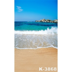  Attractive Fashion Sea Water Spray Gold Beach Backdrop