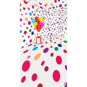  Colorful Dot Space Children Photo Background Vinyl Backdrops For Photography