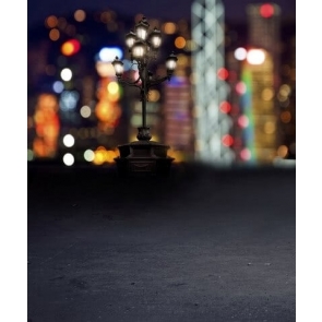 City Backdrop Beautiful Nightscape Streetlight Vinyl Photography Backdrops