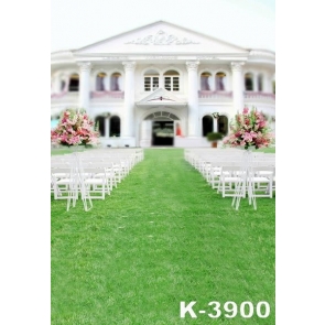 Outdoor Green Grass Wedding Venue Vinyl Photography Backdrops