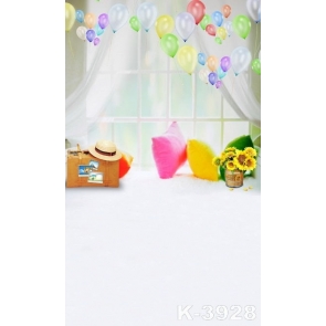 Balloon Window Suitcase Children Vinyl Backdrops Photo Background