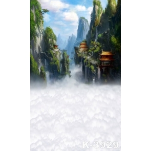 High Mountains in the Clouds Vinyl Photo Scenic Backdrop