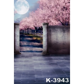 Countryside Pink Peach Blossom Forest Scenic Photography Studio Background