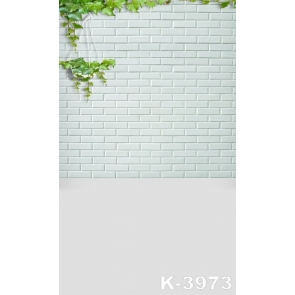  Creeping Plant White Brick Plain Wall Backdrops Custom Background 