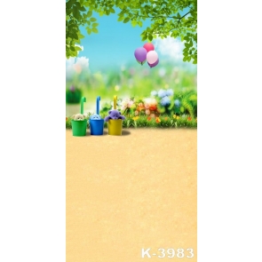 Twig Leaves Toy Bear Balloon Vinyl Kid's Stage Backdrops