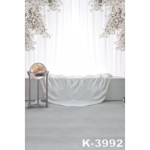Indoor Windowsill White Flowers Vinyl Wedding Photography Backdrops