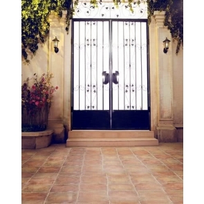 Courtyard Iron Gate Wedding Photo Backdrops Vinyl Backdrops