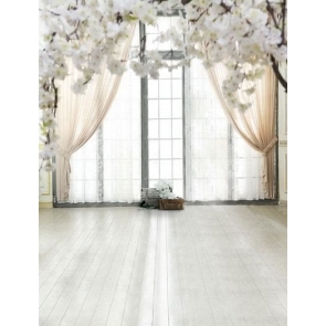 White Lace Window Curtains White Flowers Wedding Photo Backdrops Studio Background